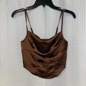 Satin crop tank